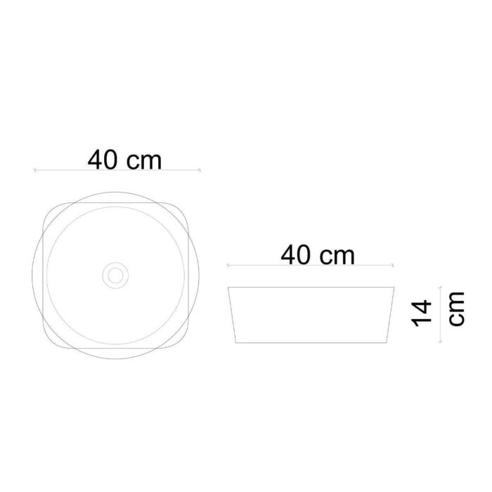 Lena E-W1050MB Tezgah Üstü Lavabo Mat Beyaz - E-W1050MB - Tezgah Üstü Lavabo - 2