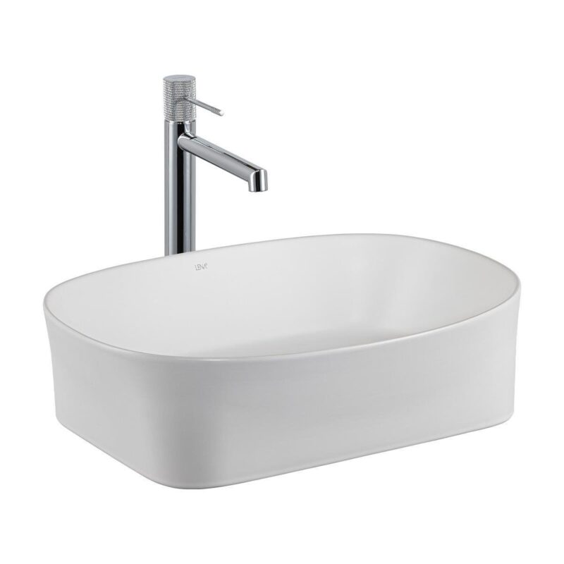 Lena E-W1051MB Tezgah Üstü Lavabo Mat Beyaz - E-W1051MB - Tezgah Üstü Lavabo