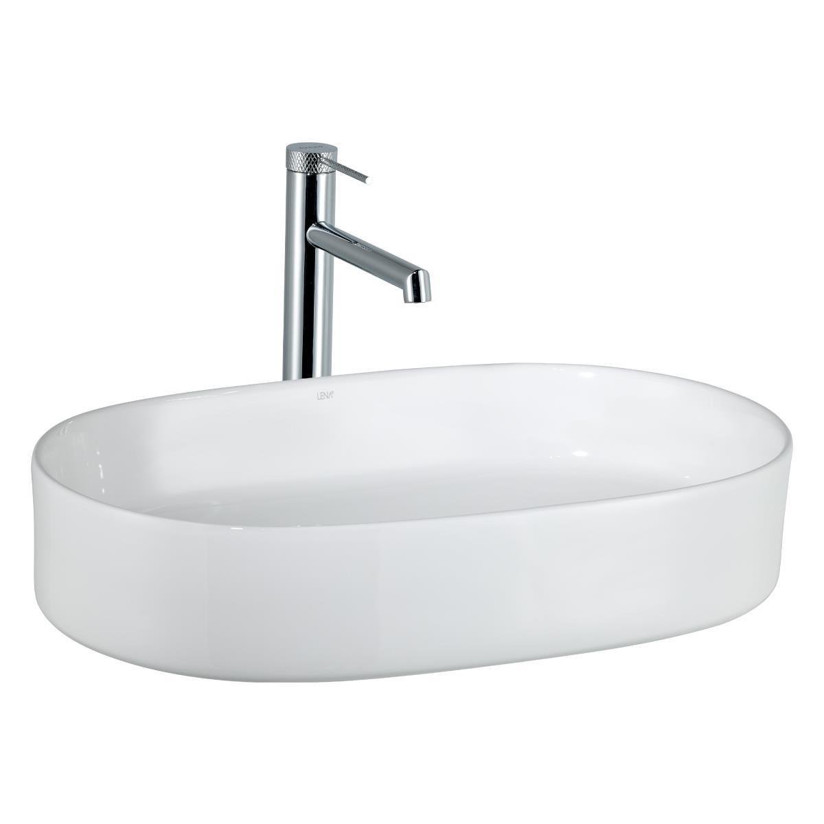Lena E-W1202 Tezgah Üstü Lavabo Parlak Beyaz Lena E-W1202 Tezgah Üstü Lavabo Parlak Beyaz
