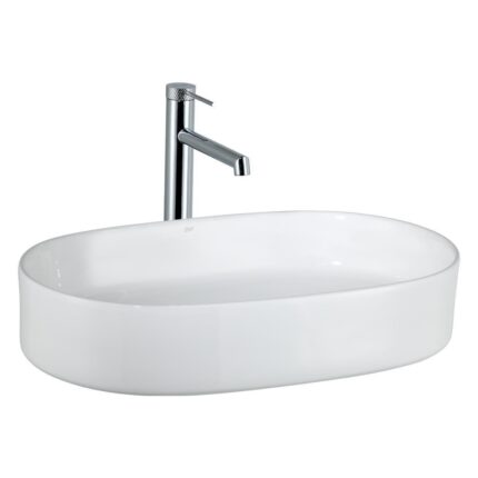 Lena E-W1202 Tezgah Üstü Lavabo Parlak Beyaz - E-W1202 - Tezgah Üstü Lavabo