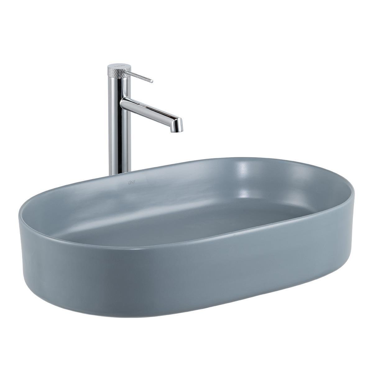 Lena E-W1202MM Tezgah Üstü Lavabo Mat Mavi Lena E-W1202MM Tezgah Üstü Lavabo Mat Mavi
