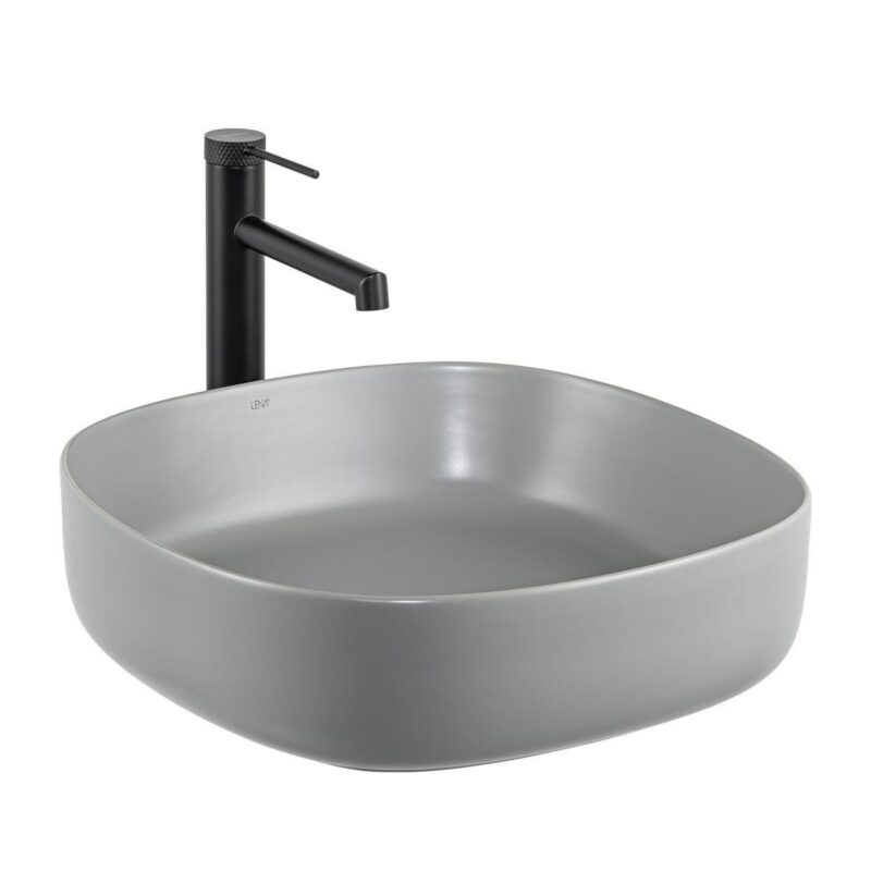 Lena E-W1203MG Tezgah Üstü Lavabo Mat Gri - E-W1203MG - Tezgah Üstü Lavabo
