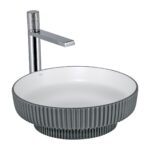 Lena E-W1501MGB Tezgah Üstü Lavabo Mat Gri & Beyaz - E-W1501MGB - Tezgah Üstü Lavabo