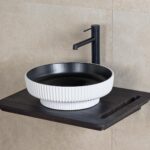 Lena E-W1501MSB Tezgah Üstü Lavabo Mat Siyah & Beyaz - E-W1501MSB - Tezgah Üstü Lavabo - 1