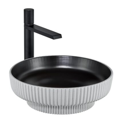 Lena E-W1501MSB Tezgah Üstü Lavabo Mat Siyah & Beyaz - E-W1501MSB - Tezgah Üstü Lavabo