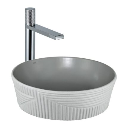 Lena E-W1502MAG Tezgah Üstü Lavabo Mat Gri & Beyaz