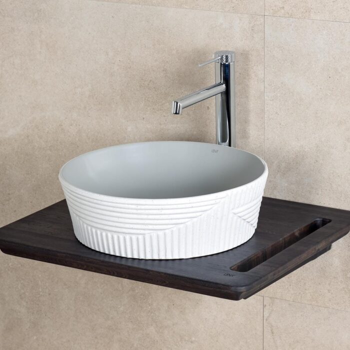 Lena E-W1502MAG Tezgah Üstü Lavabo Mat Gri & Beyaz - E-W1502MAG - Tezgah Üstü Lavabo - 1