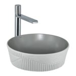 Lena E-W1502MAG Tezgah Üstü Lavabo Mat Gri & Beyaz - E-W1502MAG - Tezgah Üstü Lavabo