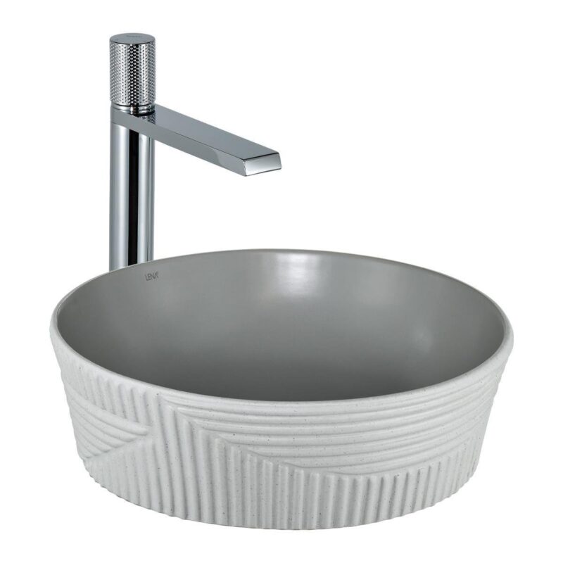 Lena E-W1502MAG Tezgah Üstü Lavabo Mat Gri & Beyaz - E-W1502MAG - Tezgah Üstü Lavabo