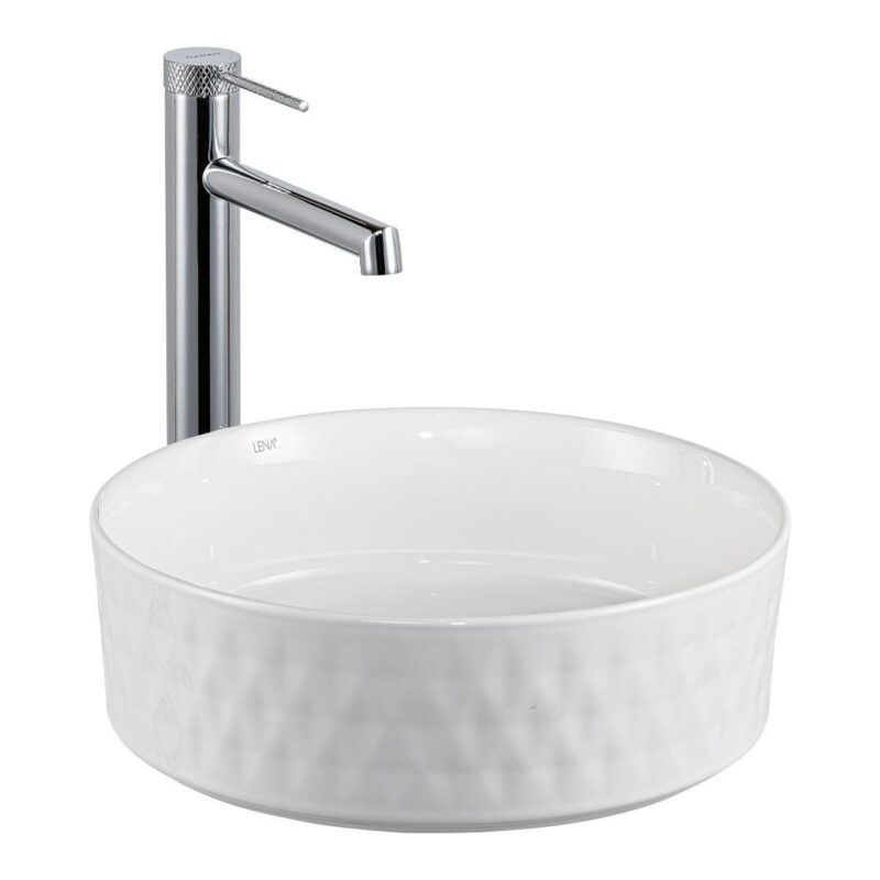 Lena E-W5001 Tezgah Üstü Lavabo Beyaz - E-W5001 - Tezgah Üstü Lavabo