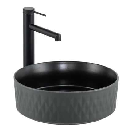 Lena E-W5001GS Tezgah Üstü Lavabo Mat Gri & Siyah - E-W5001GS - Tezgah Üstü Lavabo