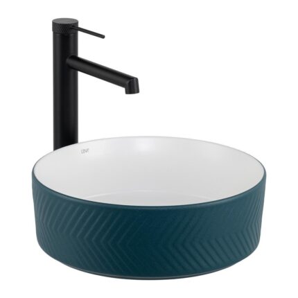 Lena E-W5002YB Tezgah Üstü Lavabo Mat Yeşil & Parlak Beyaz - E-W5002YB - Tezgah Üstü Lavabo