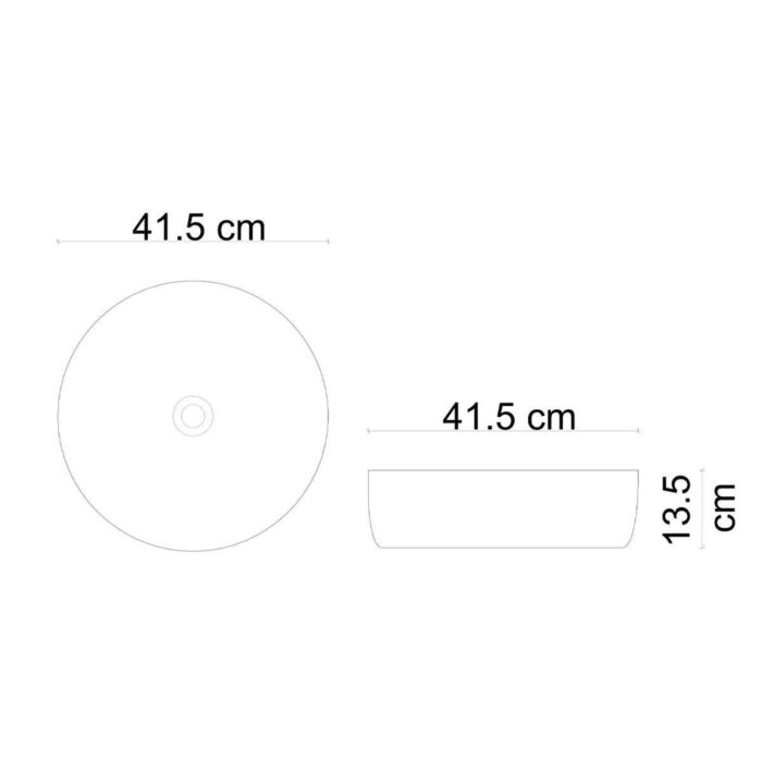 Lena E-W8145 Tezgah Üstü Lavabo Mat Gri & Altın - E-W8145 - Tezgah Üstü Lavabo - 1