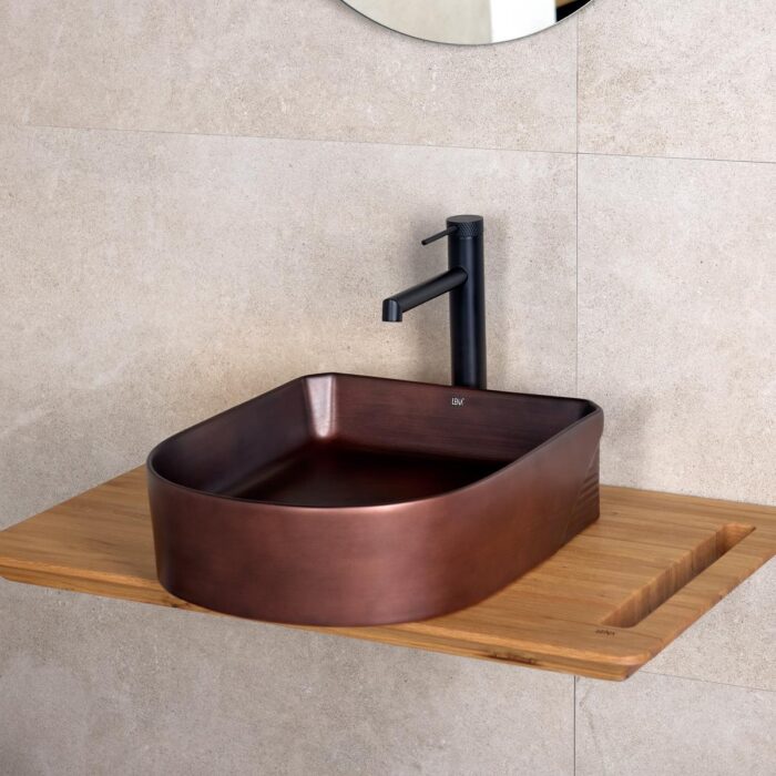 Lena EH-5110C Tezgah Üstü Lavabo Mat Bronz - EH-5110C - Tezgah Üstü Lavabo - 1