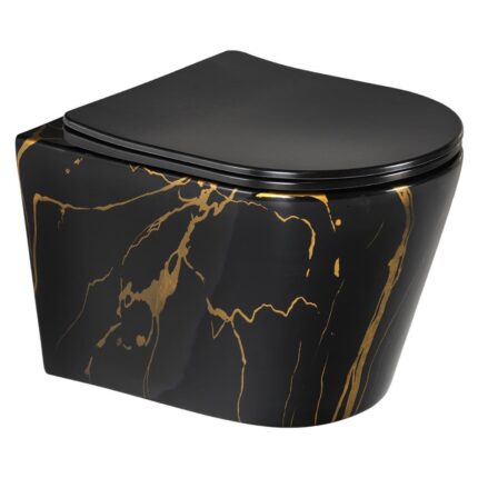 Lena ET-H201M7 Asma Klozet Siyah Mermer Desenli - ET-H201M7 - Asma Klozet