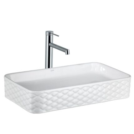 Lena EY-4708 Tezgah Üstü Lavabo Parlak Beyaz