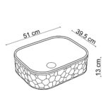 Lena EY-4709 Tezgah Üstü Lavabo Parlak Beyaz - EY-4709 - Tezgah Üstü Lavabo - 2