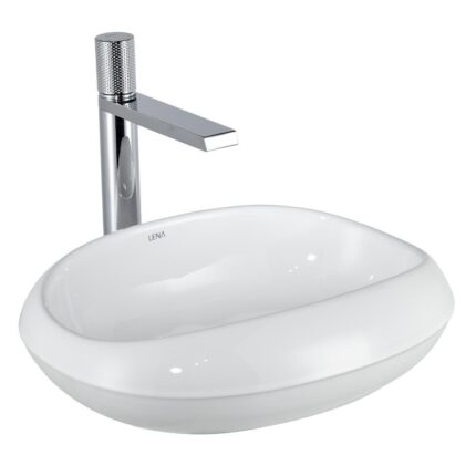 Lena EY-4710 Tezgah Üstü Lavabo Parlak Beyaz - EY-4710 - Tezgah Üstü Lavabo