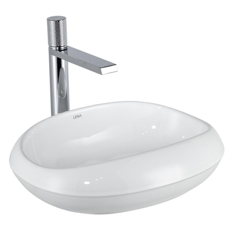 Lena EY-4710 Tezgah Üstü Lavabo Parlak Beyaz - EY-4710 - Tezgah Üstü Lavabo