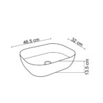 Lena EY-7033 Tezgah Üstü Lavabo Beyaz & Altın - EY-7033 - Tezgah Üstü Lavabo - 3