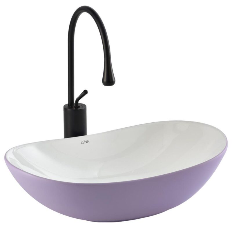 Lena EY-8000ML Tezgah Üstü Lavabo Mat Lila - EY-8000ML - Tezgah Üstü Lavabo