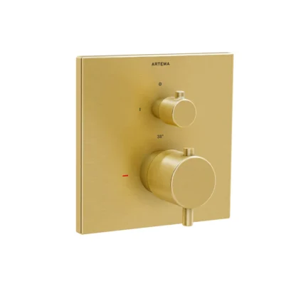 Vitra Ankastre Termostatik Banyo Bataryası (V-Box, sıva üstü grubu) Fırçalı Altın