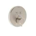 Vitra AquaControl Round Ankastre Termostatik Banyo Bataryası (sıva üstü grubu) Fırçalı Nikel - A4271834 - Ankastre Banyo Bataryası
