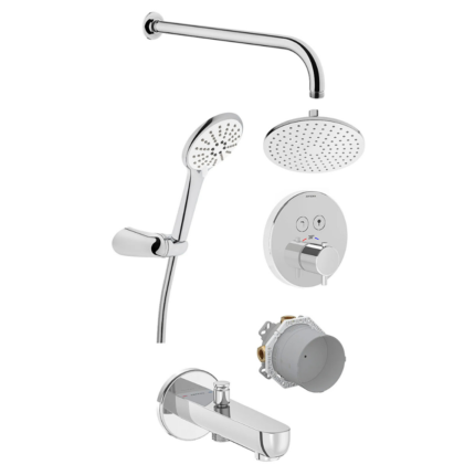 Vitra AquaControl Round Ankastre Termostatik Duş Seti (Bliss 2F, Bliss 3F) - A49293 - Ankastre Duş Setleri