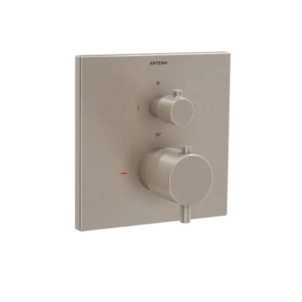 Vitra Aquaheat Ankastre Termostatik Banyo Bataryası Fırçalı Nikel (V-Box, Sıva Üstü Grubu) - A4326834 - Ankastre Banyo Bataryası