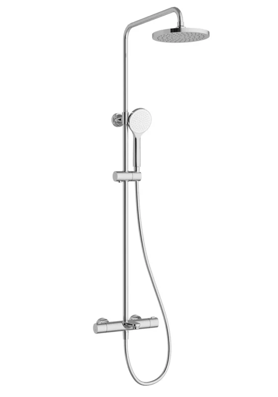Artema Aquaheat Joy Round 200 Banyo Bataryalı Duş Sistemi - A47297 - Duş Paneli ve Kolonu