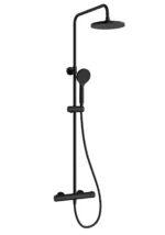 Vitra Aquaheat Joy Round 200 Duş Bataryalı Duş Sistemi Mat Siyah - A4729836 - Duş Paneli ve Kolonu