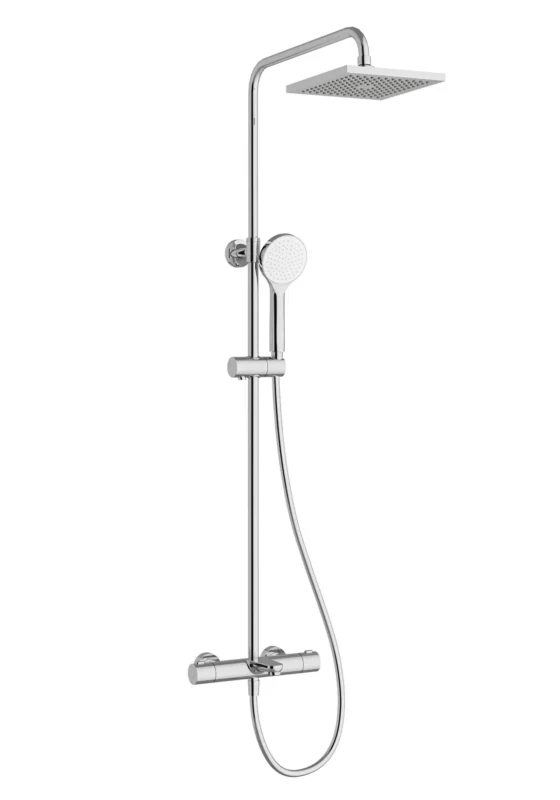 Artema Aquaheat Joy Square 200 Banyo Bataryalı Duş Sistemi - A47295 - Duş Paneli ve Kolonu