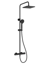 Vitra AquaHeat Joy Square 200 Duş Bataryalı Duş Sistemi Mat Siyah - A4729636 - Duş Paneli ve Kolonu