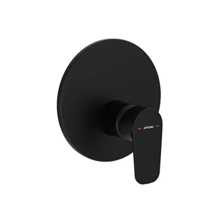 Vitra AquaHeat Round Ankastre Termostatik Duş Bataryası V-Box, Sıva Üstü Grubu, Mat Siyah - A4334836 - Ankastre Duş Bataryası