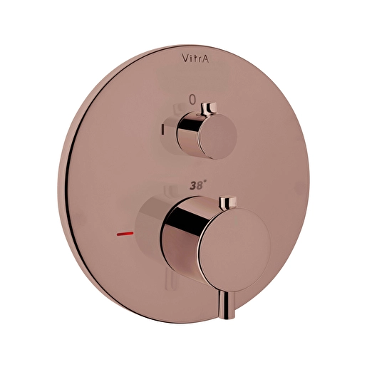 Vitra AquaHeat Round Ankastre Termostatik Duş Bataryası V-Box, Sıva Üstü Grubu, Soft Bakır Vitra AquaHeat Round Ankastre Termostatik Duş Bataryası V-Box, Sıva Üstü Grubu, Soft Bakır - A4334829 - Ankastre Duş Bataryası