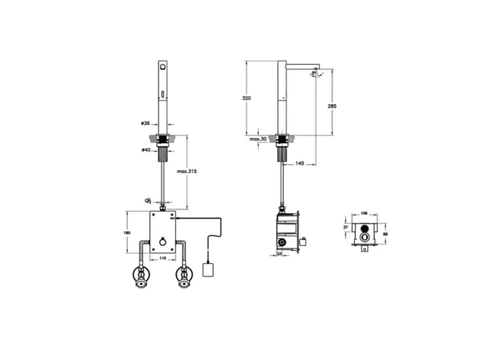 Vitra Aquasee Fotoselli Çanak Lavabo Bataryası Elektrikli, Çift Su Girişli, Krom