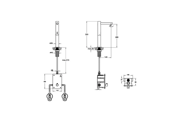 Vitra Aquasee Fotoselli Çanak Lavabo Bataryası Pilli, Çift Su Girişli, Krom