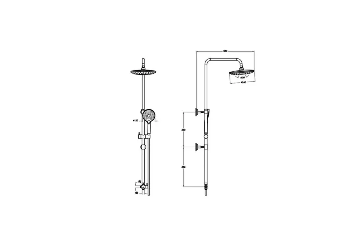 Vitra Bliss Round 240 Duş Kolonu Krom - A45788 - Duş Paneli ve Kolonu - 1