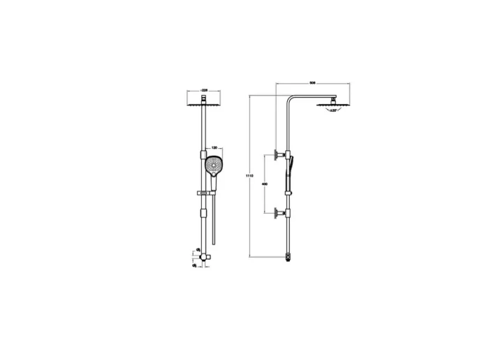 Vitra Bliss Square 240 Duş Kolonu Mat Siyah