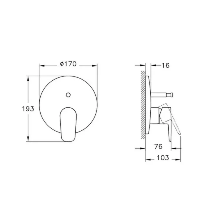 Vitra Flow Round Ankastre Duş Seti - A49306 - Ankastre Duş Setleri - 8