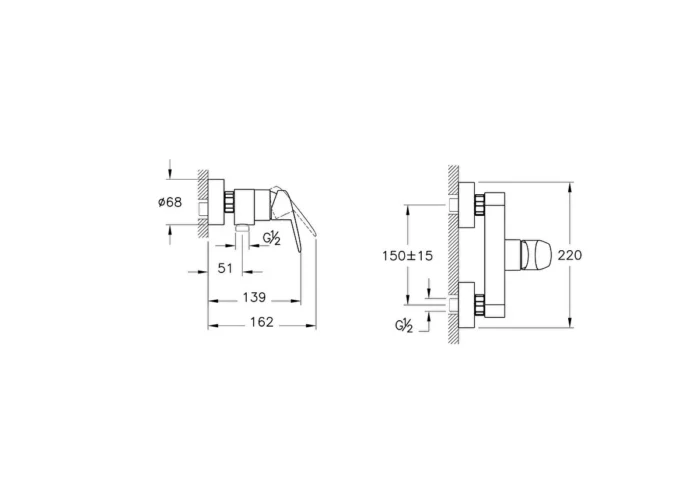 Vitra Flow Round Bide Bataryası - A42930 - Duş Bataryası - 1