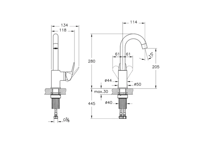 Vitra Flow Round Döner Borulu Lavabo Bataryası - A43152 - Lavabo Bataryası - 1