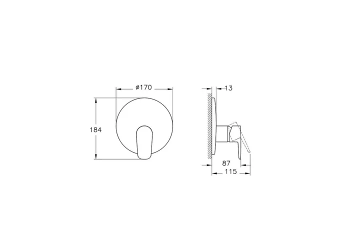 Vitra Flow Soft Ankastre Duş Bataryası Bataryası (V-Box, Sıva Üstü Grubu) - A43318 - Ankastre Duş Bataryası - 1