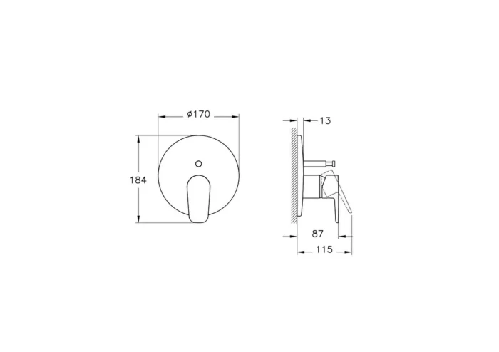 Vitra Flow Soft Ankastre Mekanik Banyo Bataryası (V-Box, Sıva Üstü Grubu) - A43228 - Ankastre Banyo Bataryası - 1