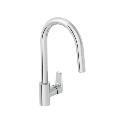 Vitra Flow Soft C Tipi Pull-Out Eviye Bataryası - A43445 - Spiralli Mutfak Eviye Bataryası