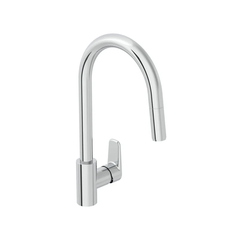 Vitra Flow Soft C Tipi Pull-Out Eviye Bataryası - A43445 - Spiralli Mutfak Eviye Bataryası