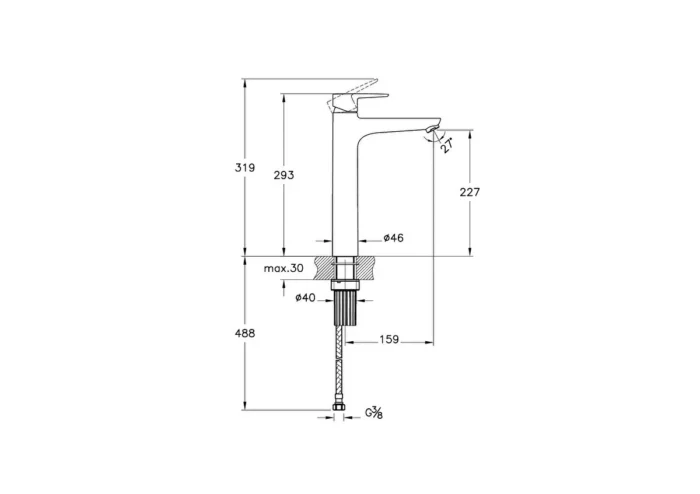 Artema Flow Soft Çanak Lavabo Bataryası - A43010 - Çanak Lavabo Bataryası - 1