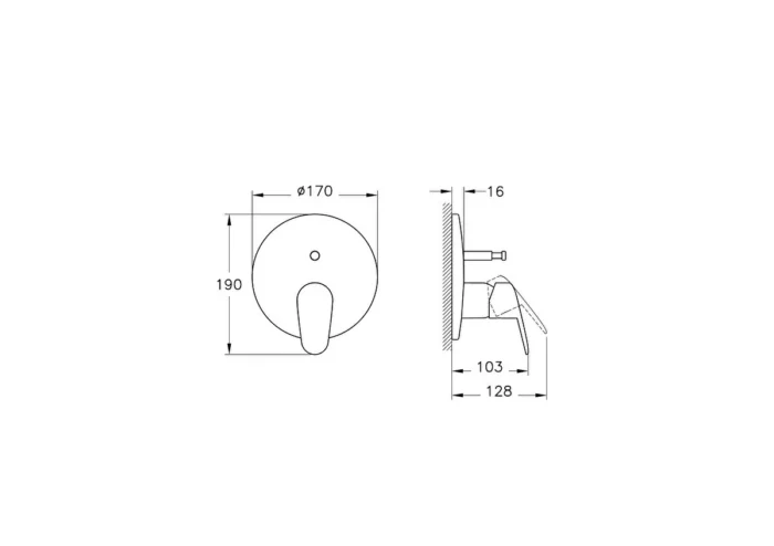 Vitra Flow Square Ankastre Banyo Bataryası, Minibox Sıva Üstü Grubu - A43182 - Ankastre Banyo Bataryası - 1