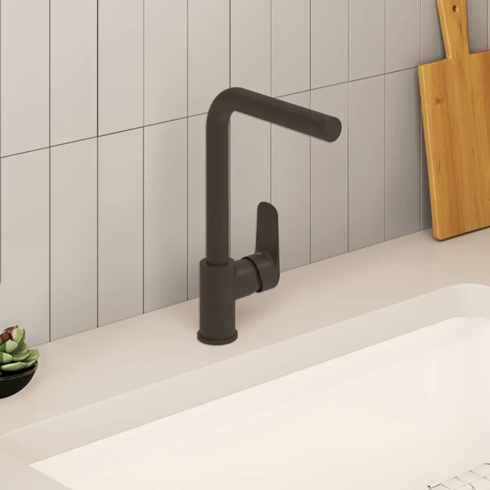 Vitra Flow Square Eviye Bataryası Mat Siyah - A4339636 - Mutfak Eviye Bataryası - 1