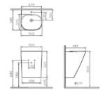 Vitra Frame Yarı Monoblok Lavabo 50x48 cm Beyaz - 5798B403-0001 - Monoblok Bütün Lavabo - 2